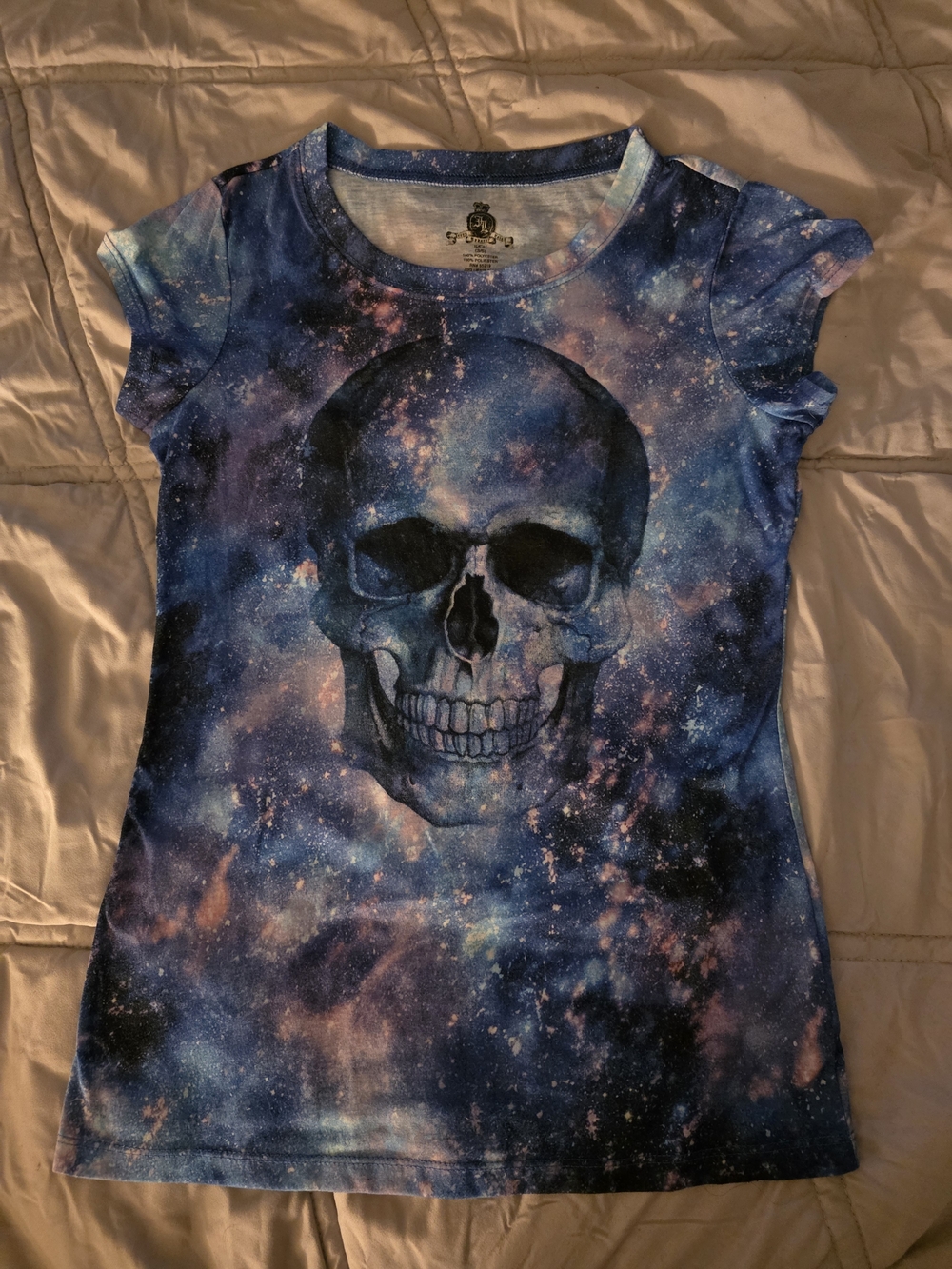 Galaxy Skull Short Sleeve Tee in Blue & Purple S 3/5